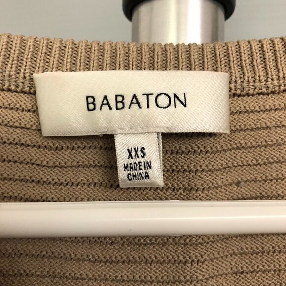 ARITZIA BABATON Alrik Beige Textural‎ Knit Crewneck Light Crop Tank Top Sz XXS - Picture 6 of 7